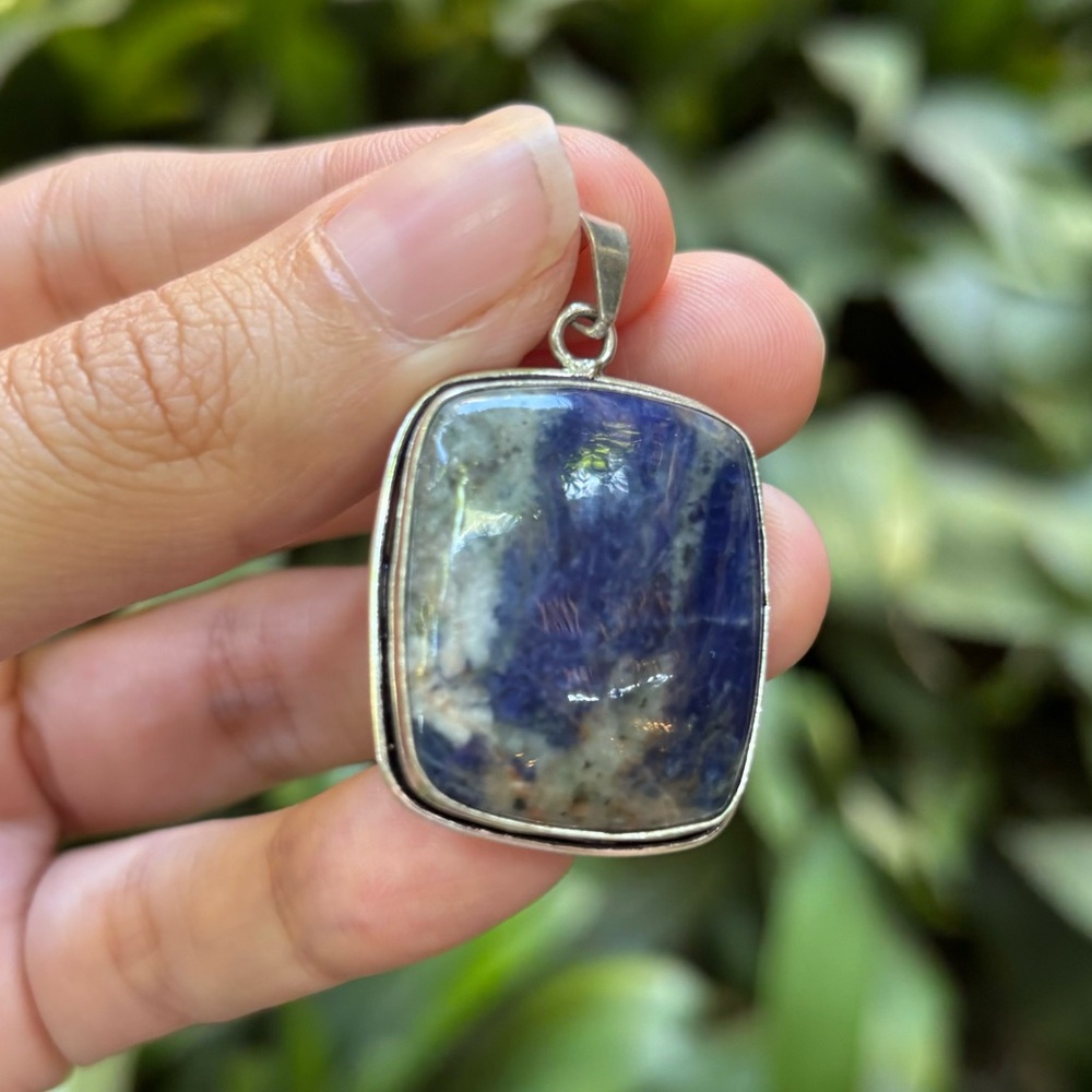 Sodalite .925 Sterling Silver Pendant